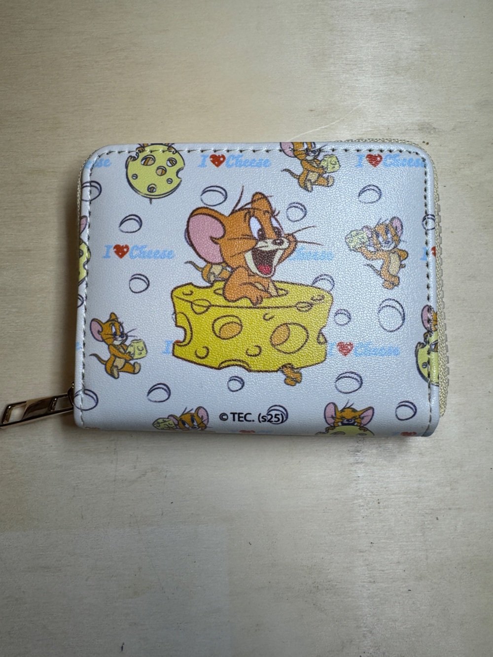 Jerry & Cheese Cartoon Zip Wallet - Light Blue NWT